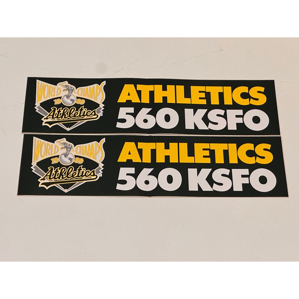 Vintage 1989 Oakland Athletics World Series Champions Bumper Sticker 560 KSFO